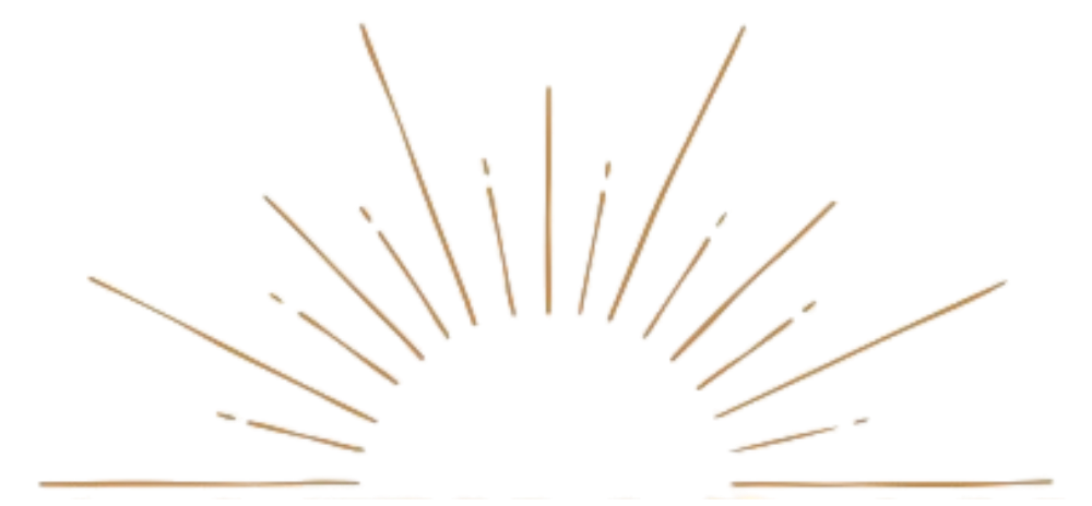 Decorative gold sunburst divider symbolizing hope and new beginnings in therapy